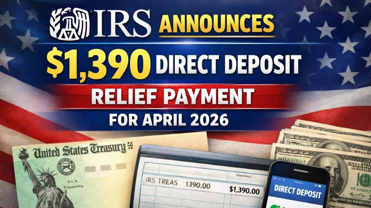 IRS Announces $1,390 Direct Deposit Relief Payment For April 2026