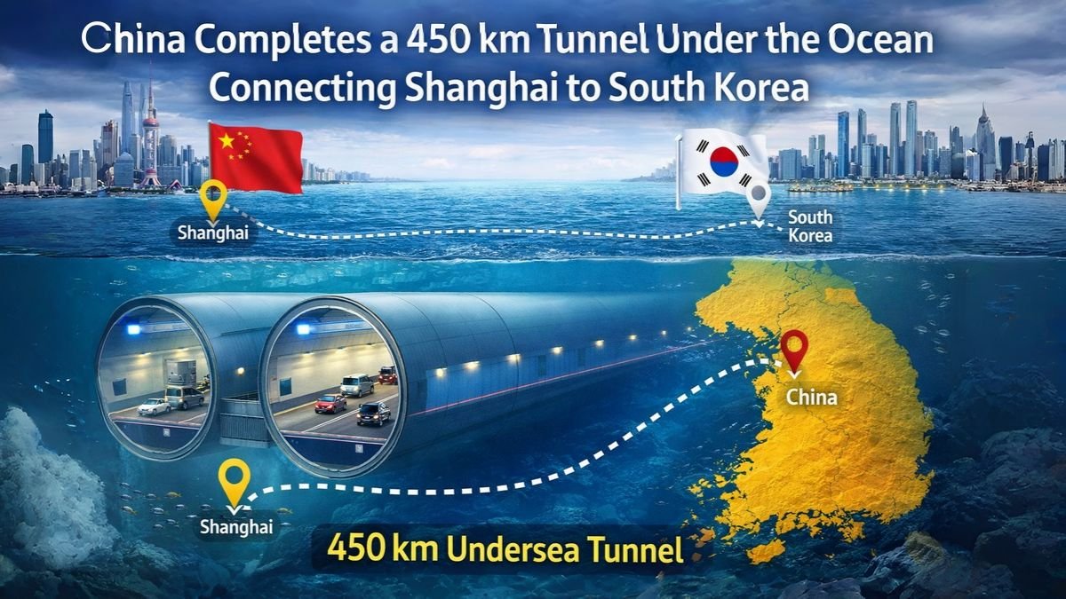 China Completes a 450 km Tunnel Under the Ocean Connecting Shanghai to South Korea