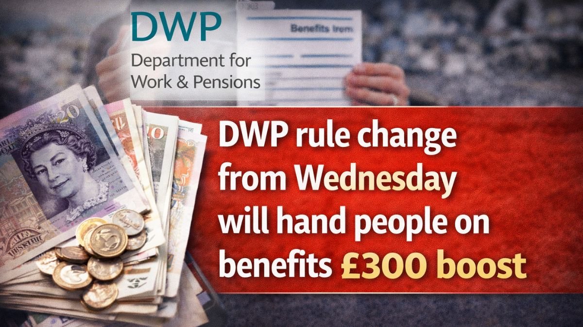 DWP rule change from Wednesday will hand people on benefits £300 boost