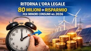Ritorna l’ora legale, 80 milioni di risparmio per minori consumi nel 2026