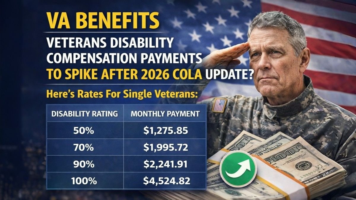VA benefits veterans disability compensation payments to spike after 2026 COLA update? Here's rates for single veterans, disability rating system