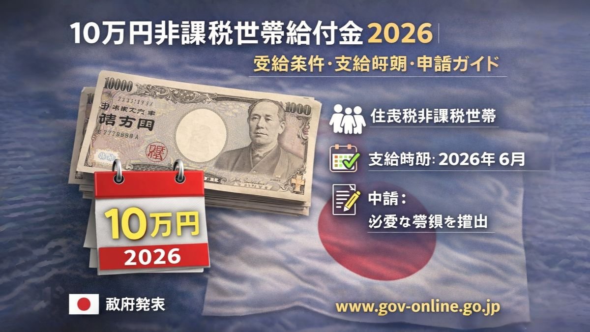 10万円非課税世帯給付金2026｜受給条件・支給時期・申請ガイド