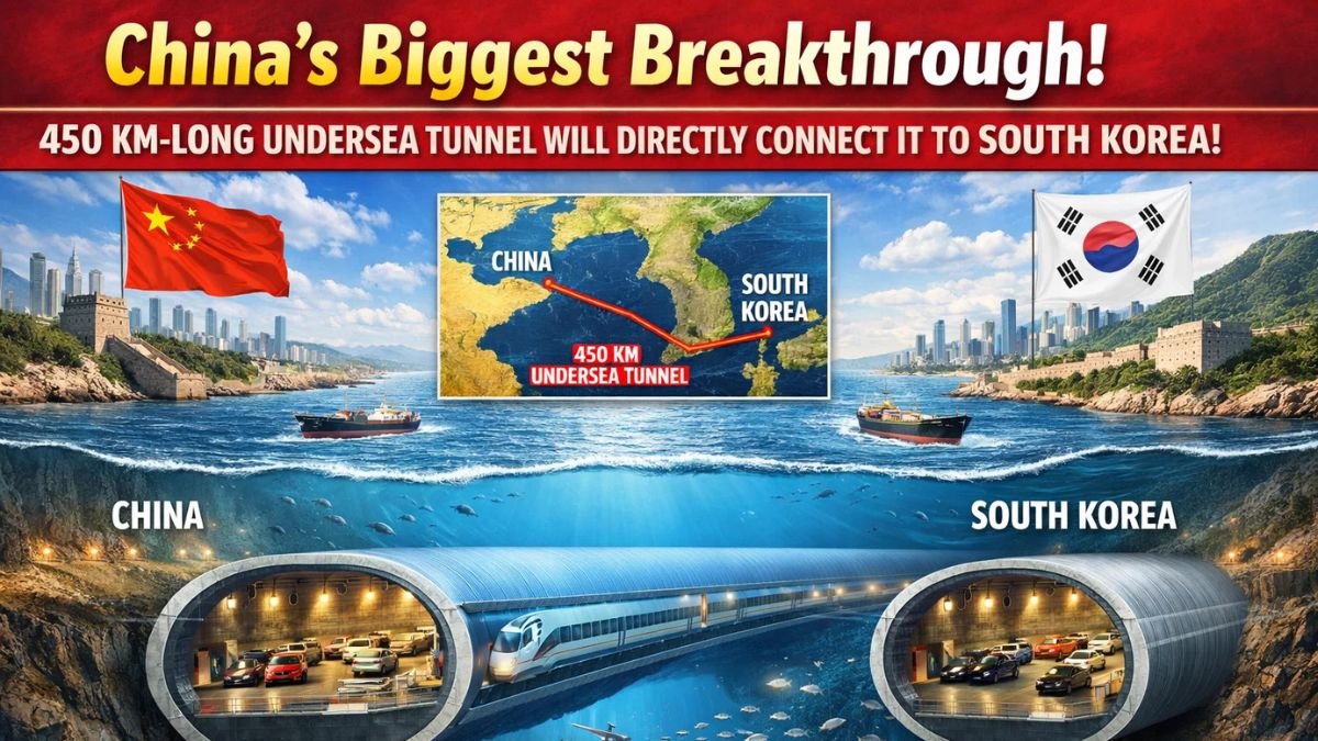 China's Biggest Breakthrough! A 450 km-long undersea tunnel will directly connect it to South Korea.